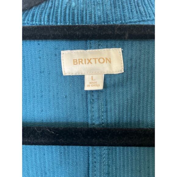 Brixton Survey Chore Coat Women's L Teal Blue Corduroy Pockets Shacket Fall - Picture 3 of 9